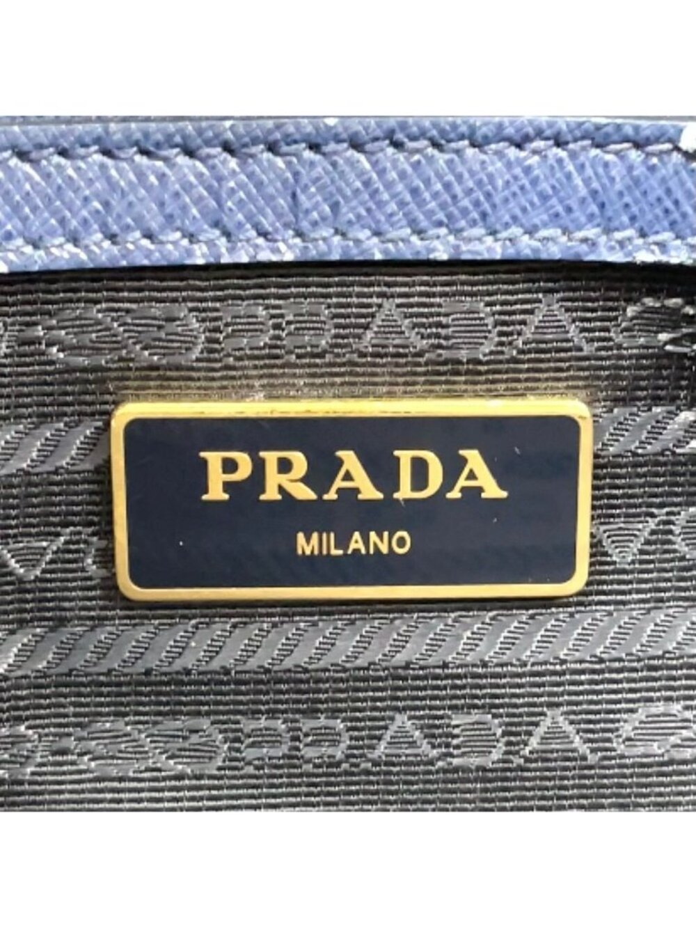 ★SOLD★ Prada Galleria 2-Way Shoulder Leather Blue Handbag Gold - Picture 4 of 15
